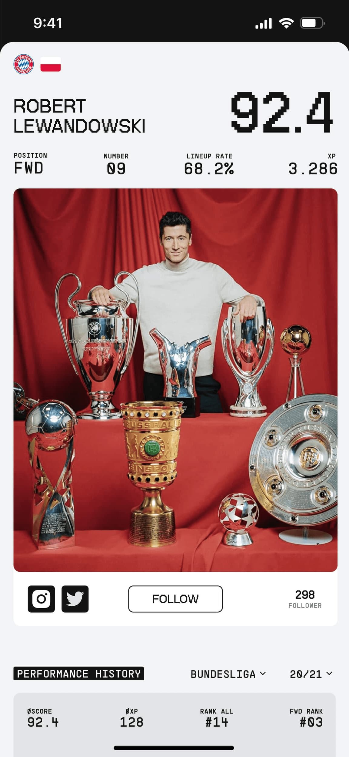 The Football Club player card