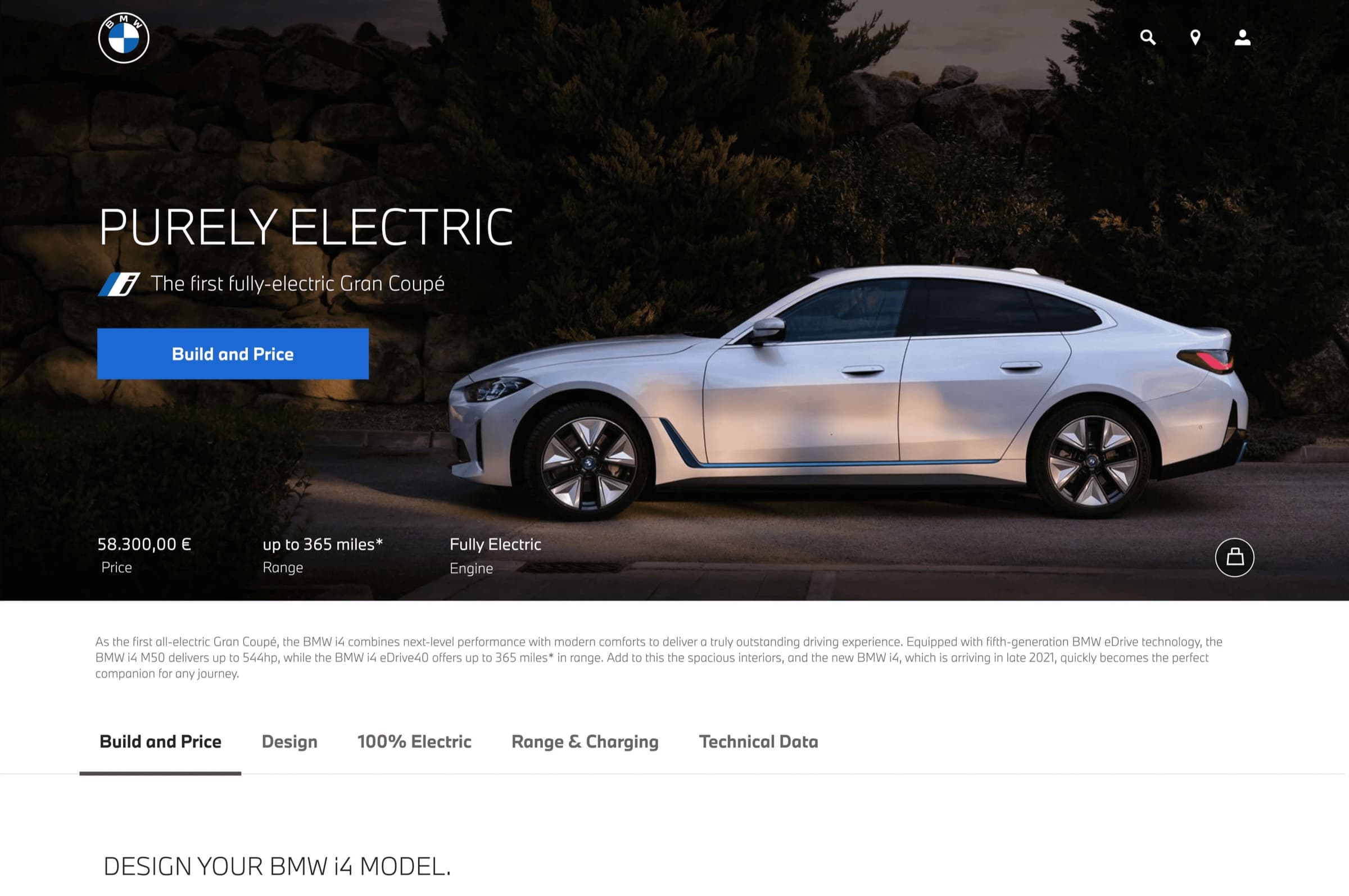 BMW i4 model page