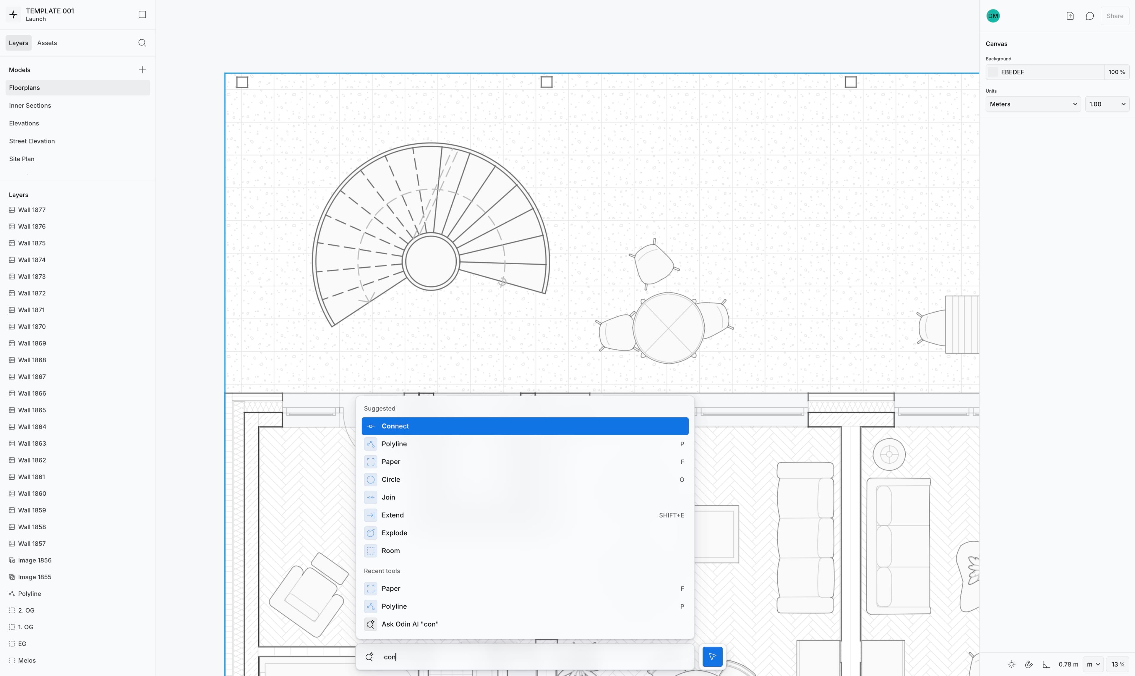 Synaps CAD command palette